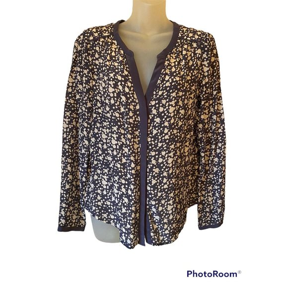 Anthropologie The Korner Blouse Womens Gray Small V Neck - Picture 1 of 3